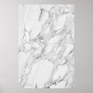 White and Grey Marble Poster