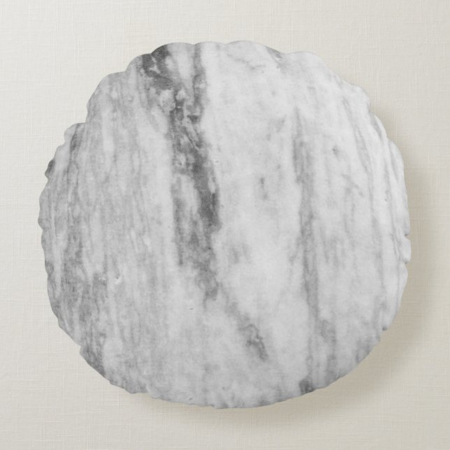 White And Grey Marble Texture Pattern Round Cushion (Front)