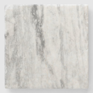 White And Grey Marble Texture Pattern Stone Coaster