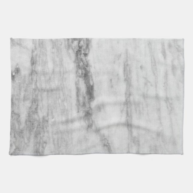 White And Grey Marble Texture Pattern Tea Towel (Horizontal)