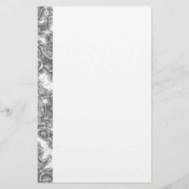 White and grey pattern customisable stationery (Front)