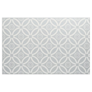 White And Grey Retro Geometric Pattern Fabric