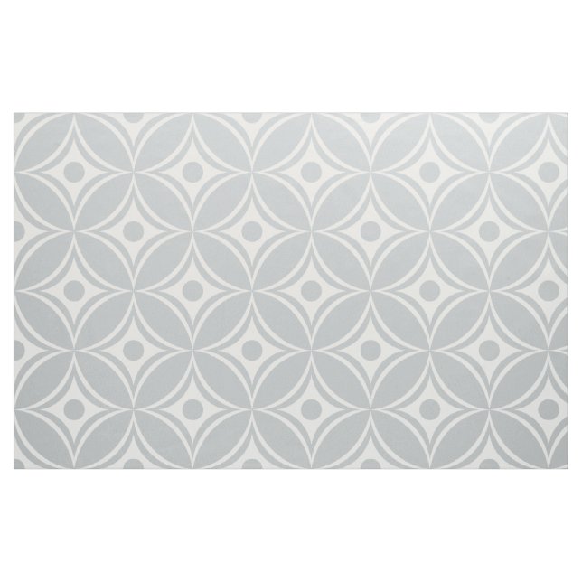 White And Grey Retro Geometric Seamless Pattern Fabric (Fat Quarter)