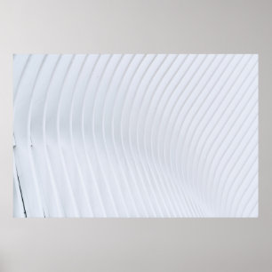 White and grey striped textile poster