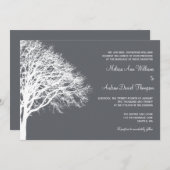 White and Grey Winter Oak Wedding Invitation (Front/Back)