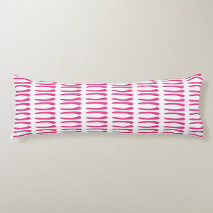 White and Hot Pink Uneven Lines Body Cushion