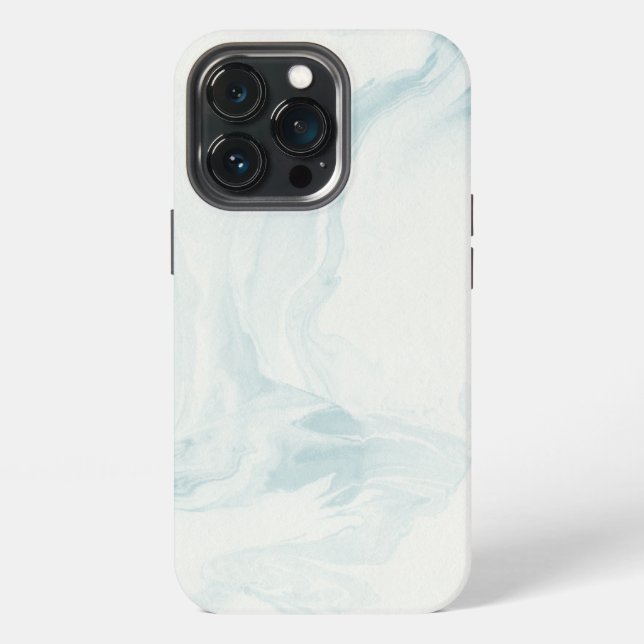 White and Light Blue Marble iPhone Case (Back)