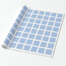White and Light Blue Squares Wrapping Paper