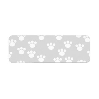 White and Light Grey Paw Print Pattern.
