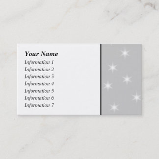 White and Light Grey Star Pattern. Business Card