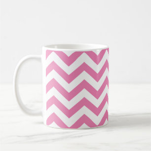 White And Light Pink Chevron Pattern Coffee Mug