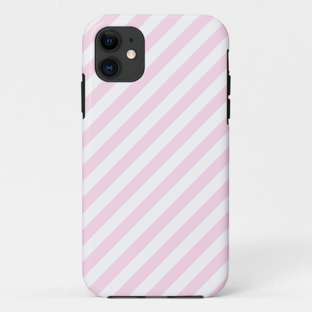 White and Light Pink Stripes. Case-Mate iPhone Case (Back)