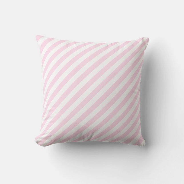 White and Light Pink Stripes. Cushion (Front)