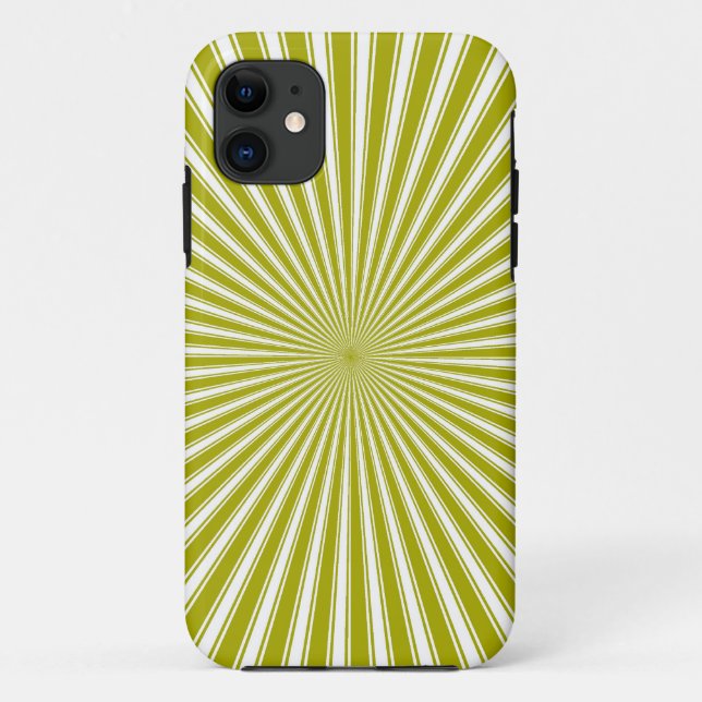 White and Lime Funky Stripes Seamless Case-Mate iPhone Case (Back)
