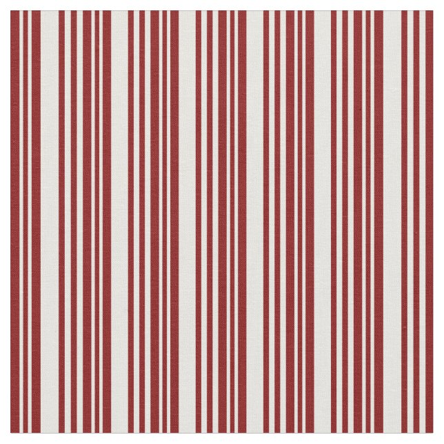 White and Maroon Coloured Pattern of Stripes Fabric (Close Up)