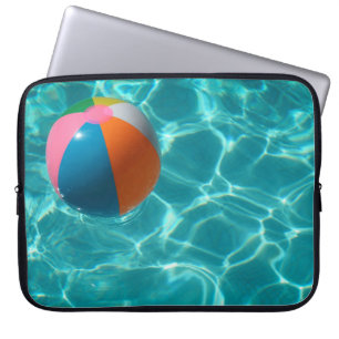 White and multicolored beach ball laptop sleeve