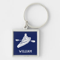 White and Navy Blue Personalized Kayakers