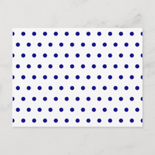 White and Navy Polka Dots Postcard