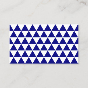 White and Navy Triangle Pattern Business Card