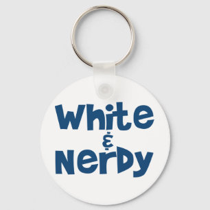 White and Nerdy Key Ring