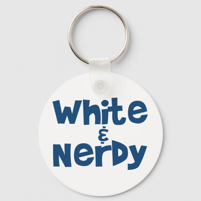 White and Nerdy Key Ring (Front)