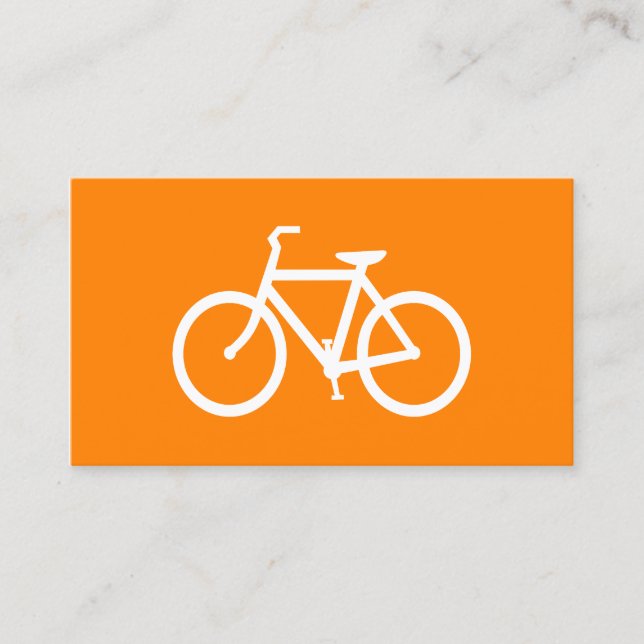 White and Orange Bike Business Card (Front)