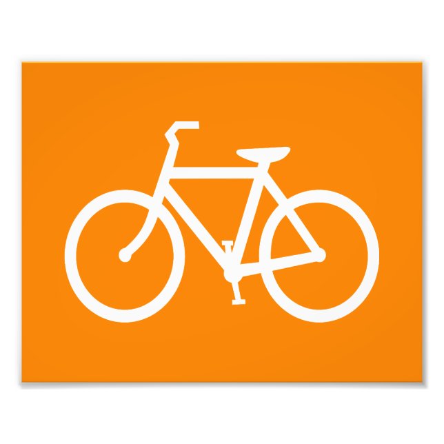 White and Orange Bike Photo Print (Front)