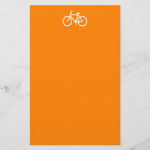 White and Orange Bike Stationery