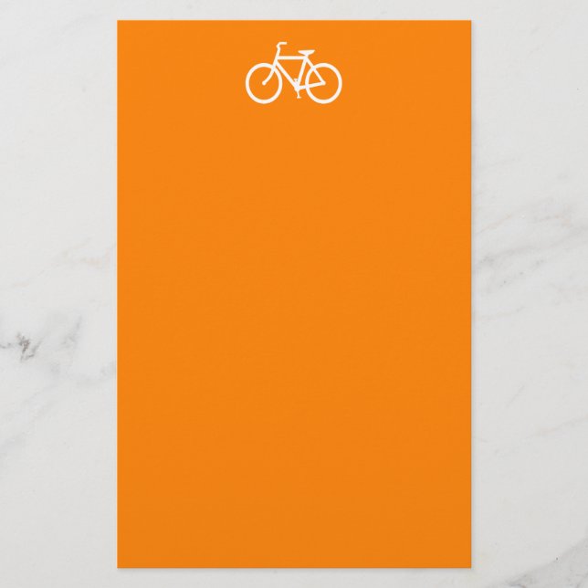White and Orange Bike Stationery (Front)