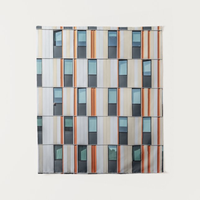 White and orange building tapestry (Front)