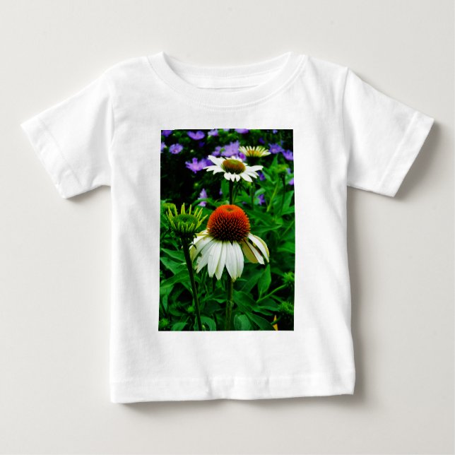 White and Orange ConeFlowers Baby T-Shirt (Front)