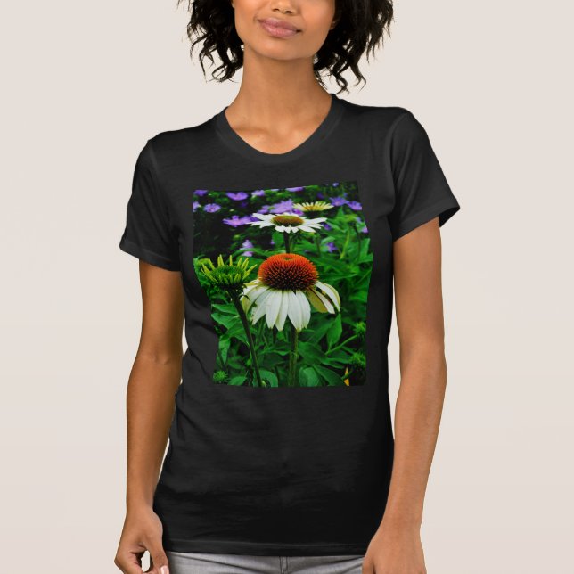 White and Orange ConeFlowers T-Shirt (Front)