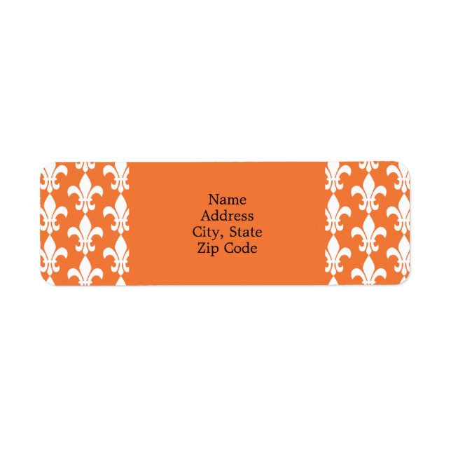 White and Orange Fleur de Lis Pattern (Front)