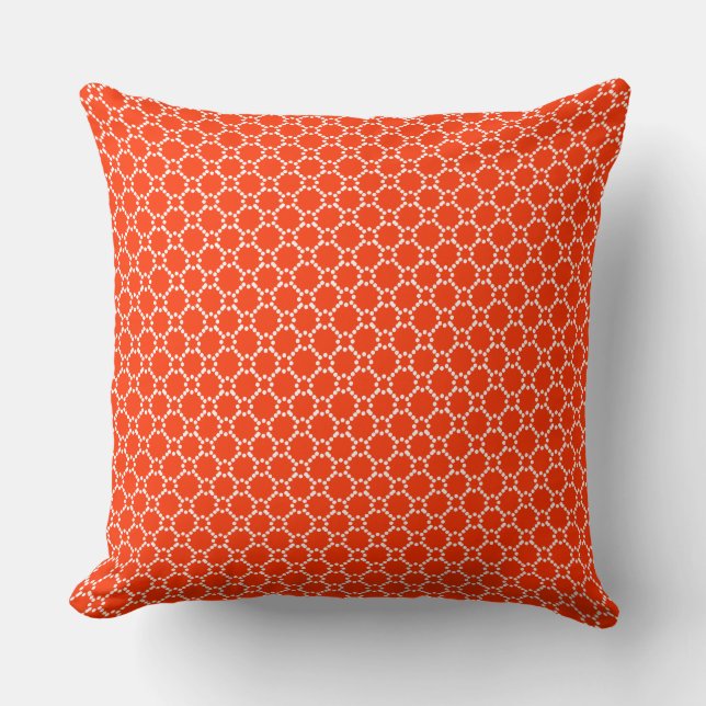 White And Orange Geometric Seamless Pattern Cushion (Front)