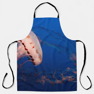 WHITE AND ORANGE JELLYFISH APRON