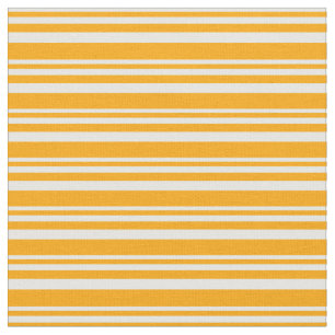 White and Orange Lines Pattern Fabric