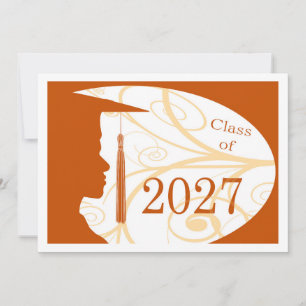 White and Orange Man Silhouette 2027 Card