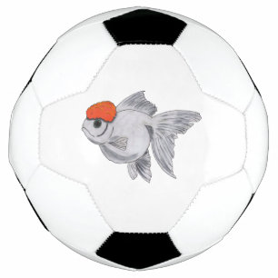 White and Orange Oranda Goldfish Aquarium Pet Fish Soccer Ball