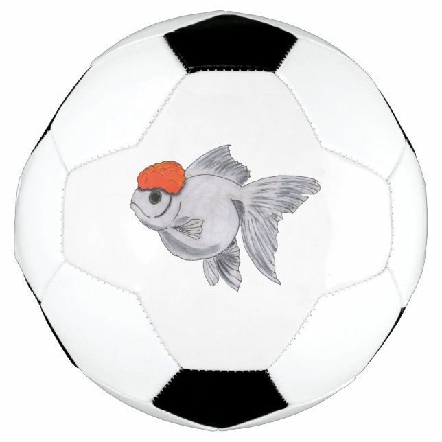 White and Orange Oranda Goldfish Aquarium Pet Fish Soccer Ball (Front)