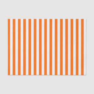 White and Orange Stripes Tissue Paper