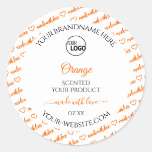 White and Orange Word Cloud Product Labels Logo
