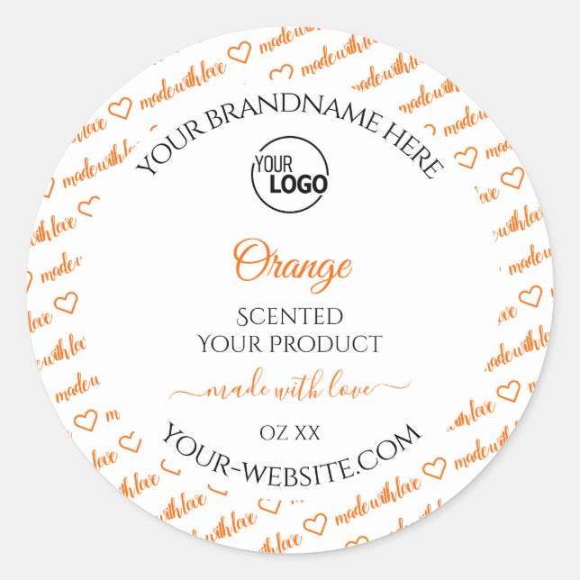 White and Orange Word Cloud Product Labels Logo (Front)