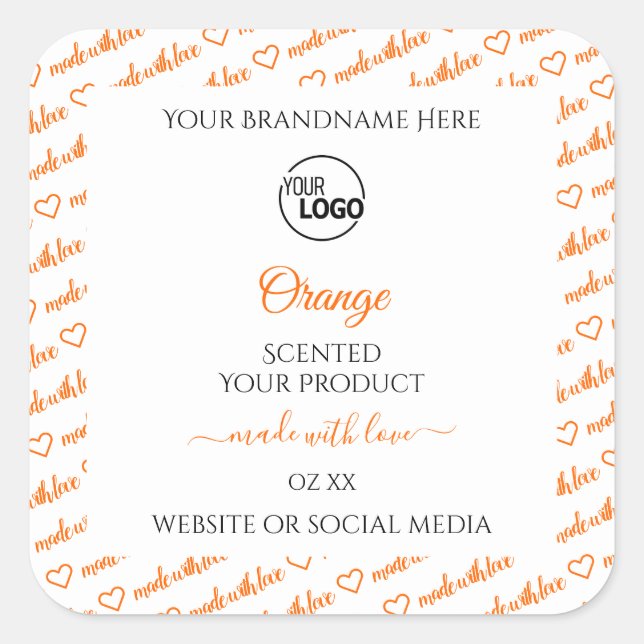 White and Orange Word Cloud Product Labels Logo (Front)