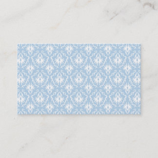 White and Pale Blue Damask Design. Business Card