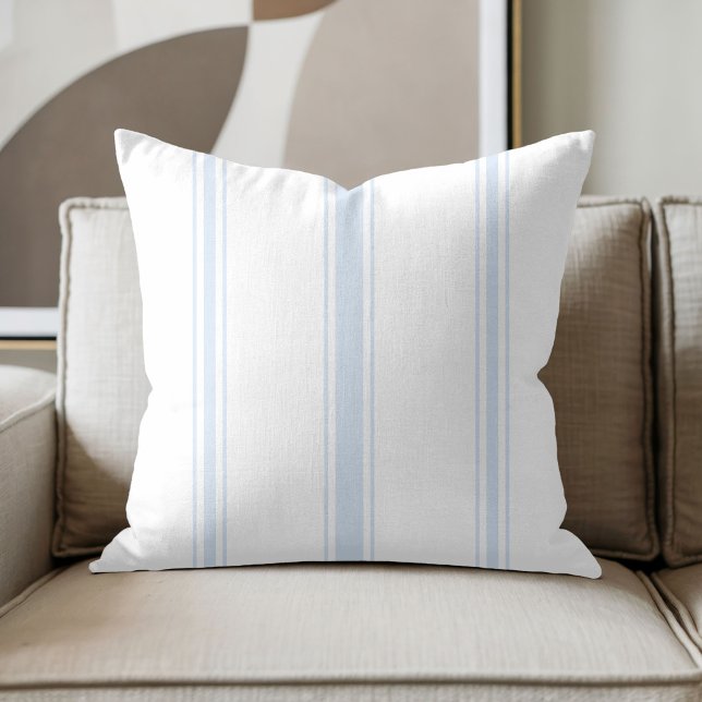White and Pale Blue Stripe Cushion (Creator Uploaded)