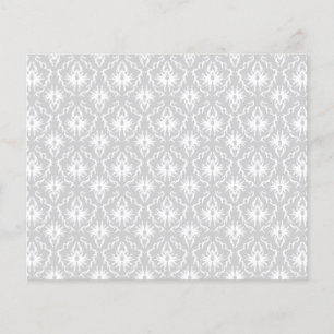 White and Pastel Grey Damask Design.
