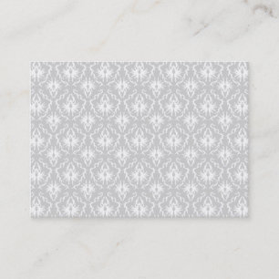 White and Pastel Grey Damask Design. Business Card
