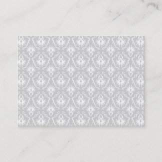 White and Pastel Grey Damask Design. Business Card