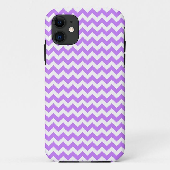 White and Pastel Purple Zig Zag Chevron Case-Mate iPhone Case (Back)