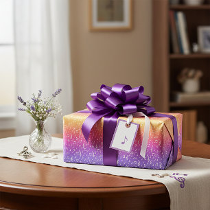 white and pastel rainbow Musical Wrapping Paper